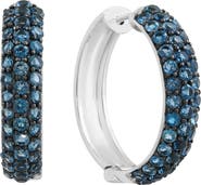 EFFY Sterling Silver London Blue Topaz Huggie Hoop Earrings