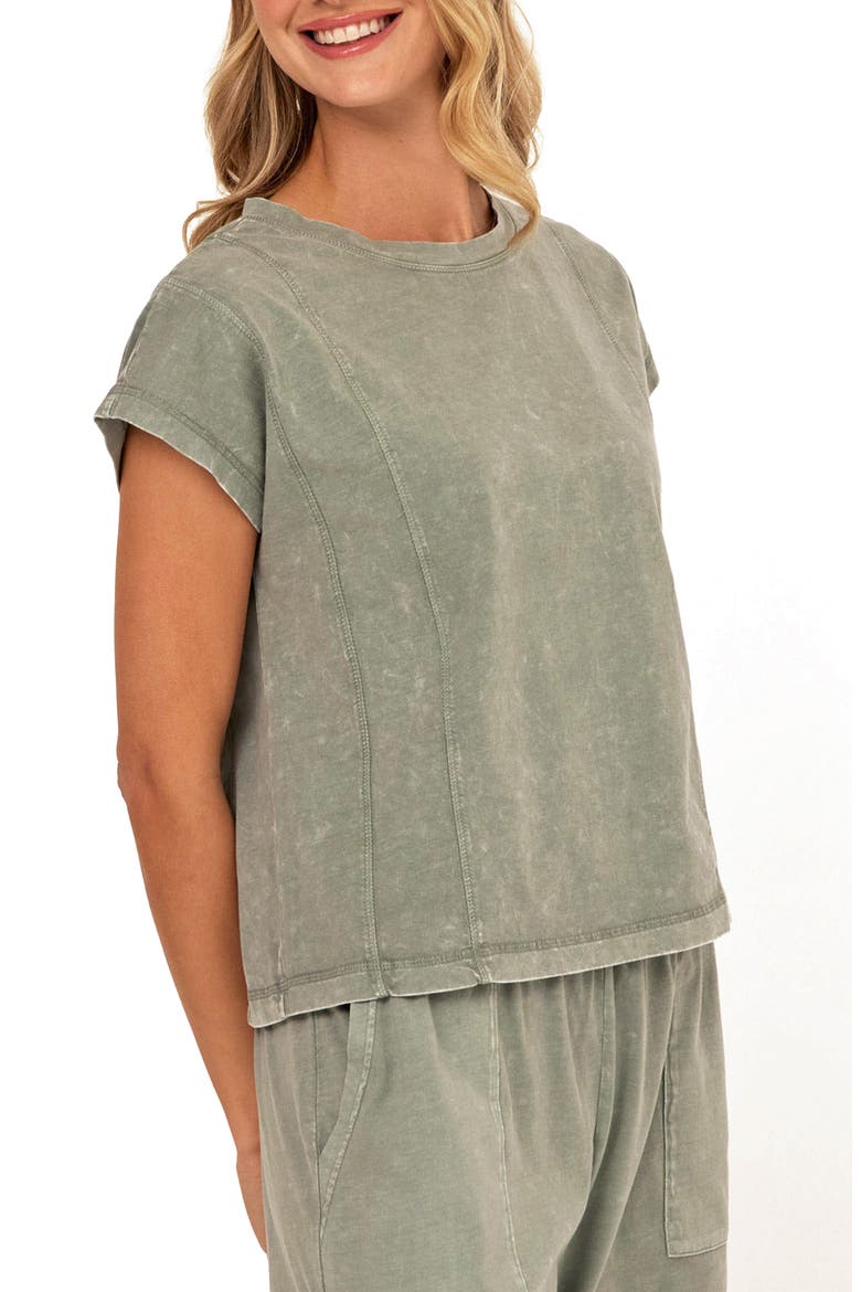 Laurie Mineral Wash Seamed T-Shirt, Alternate, color, WASABI