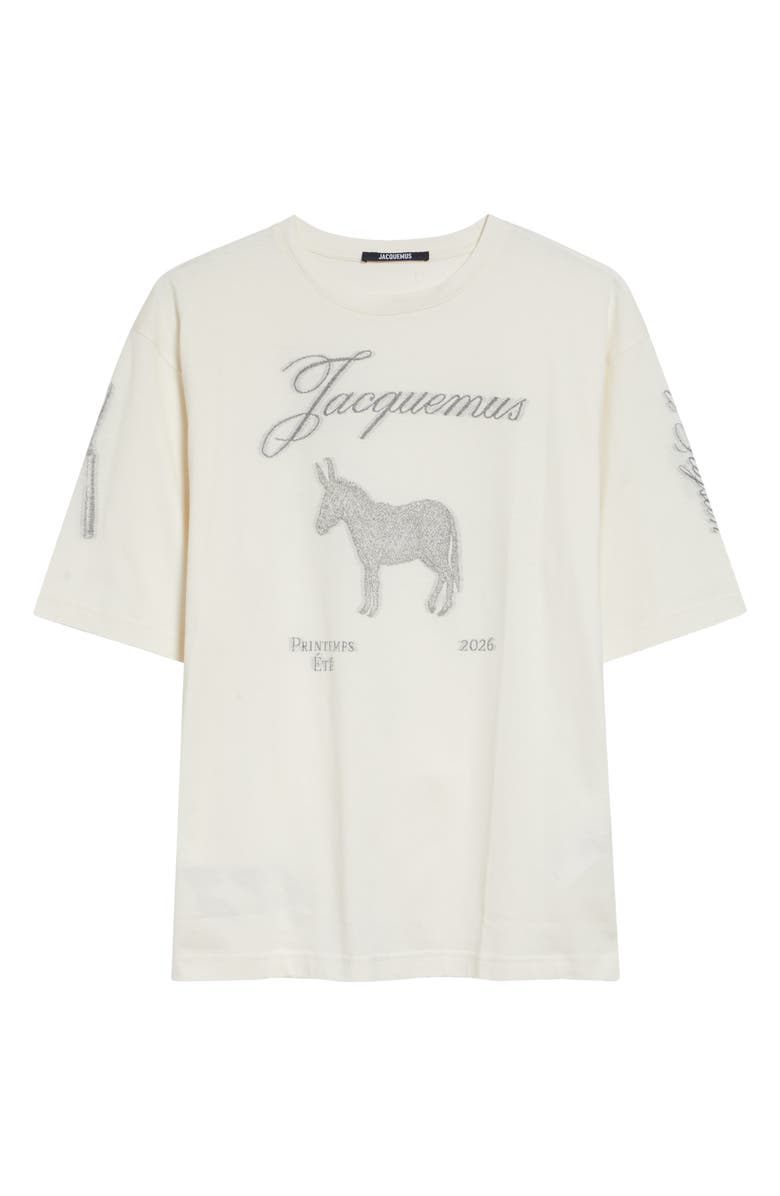 Jacquemus Le T-Shirt Âne Graphic T-Shirt, Main, color, Donkey Jacquard White