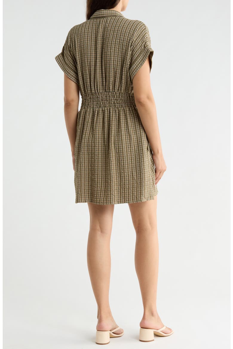 Roll Sleeve Shirtdress, Alternate, color, TAGRP116-TAUPE/ GREEN-HS-F0116