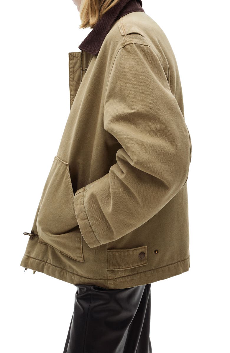 MANGO Hannah Cotton Insulated Chore Coat, Alternate, color,