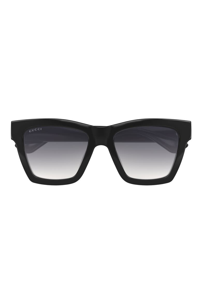 54mm Gradient Cat Eye Sunglasses, Main, color, BLACK
