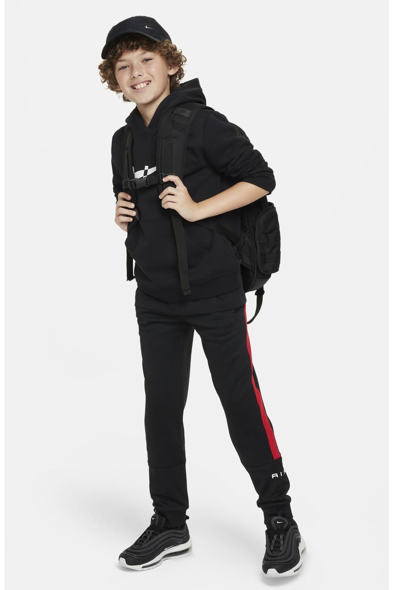 Kids' Air Side Stripe Joggers, Alternate, color, BLACK/ UNIVERSITY RED