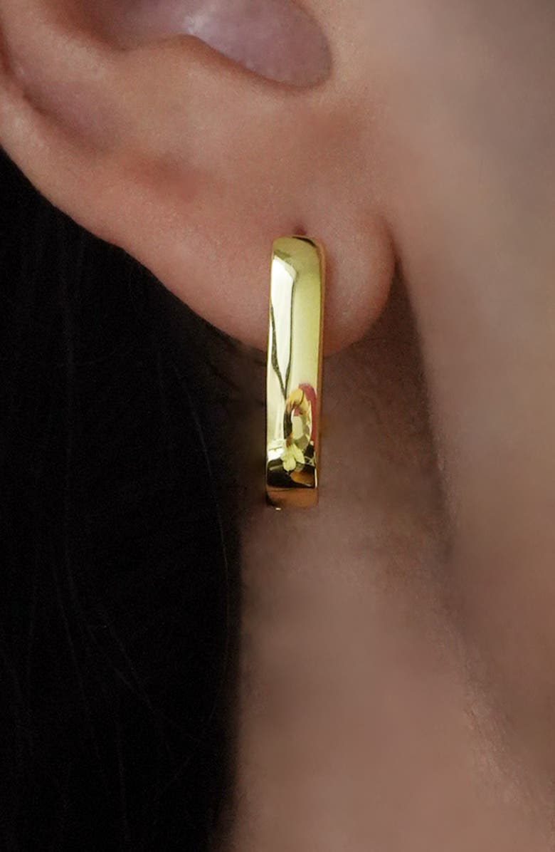 Argento Vivo Sterling Silver Wide Oblong Hoop Earrings, Alternate, color, Gold