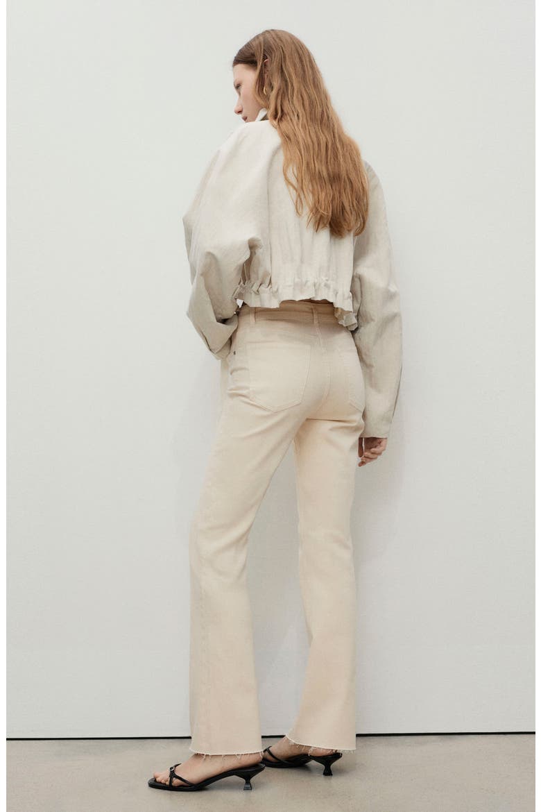Sienna Raw Hem Crop Flare Jeans, Alternate, color, LIGHT BEIGE