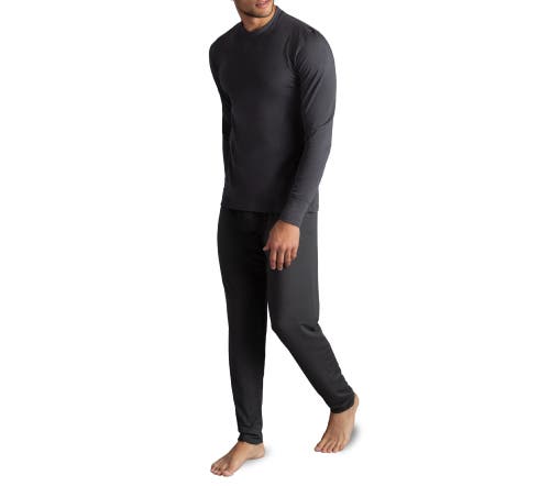 Watson's Heat Baselayer Thermal Long Sleeve Crew Undershirt In Black