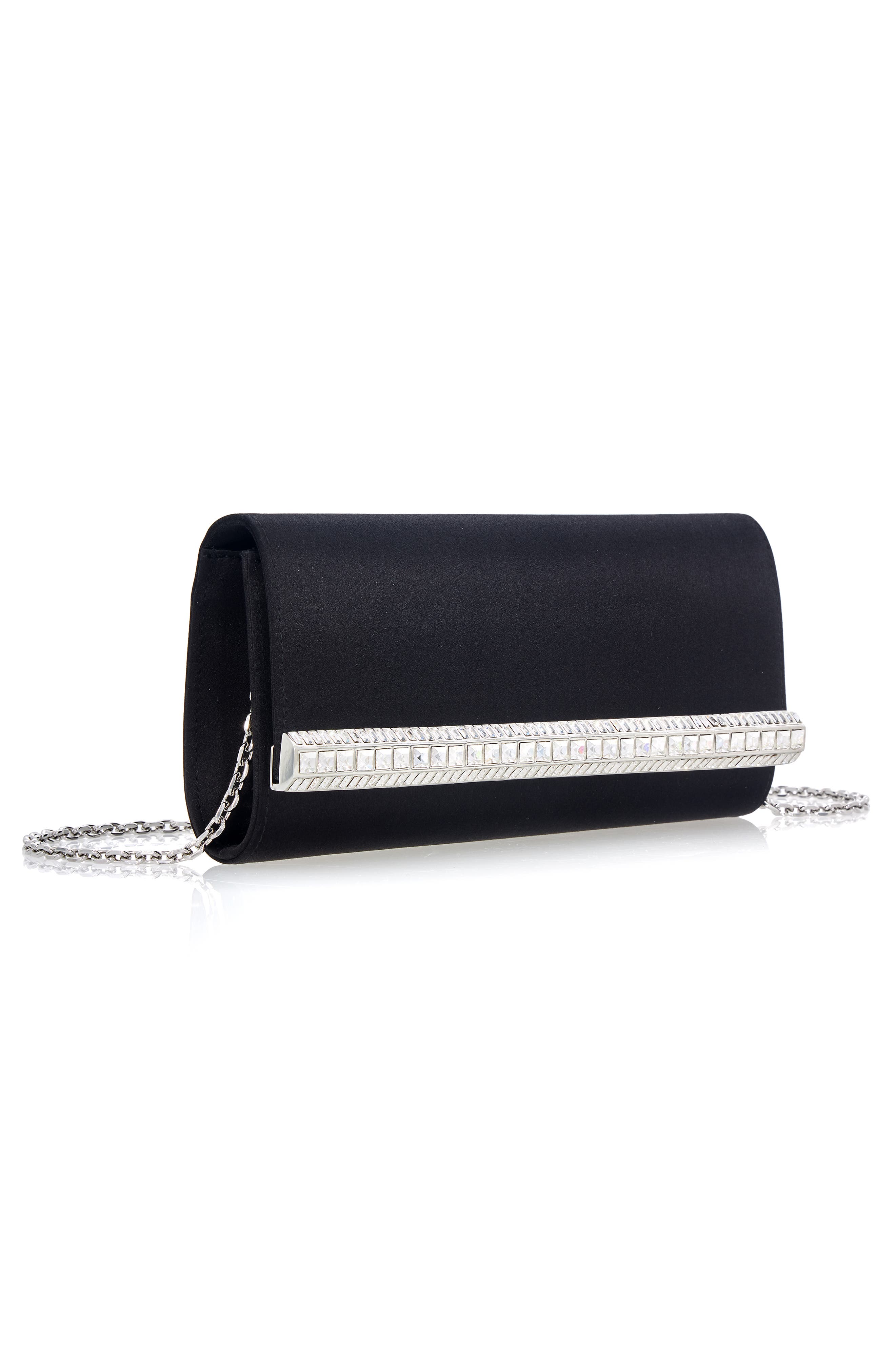 JUDITH LEIBER COUTURE Perry Crystal Bar Satin Clutch, Alternate, color, 