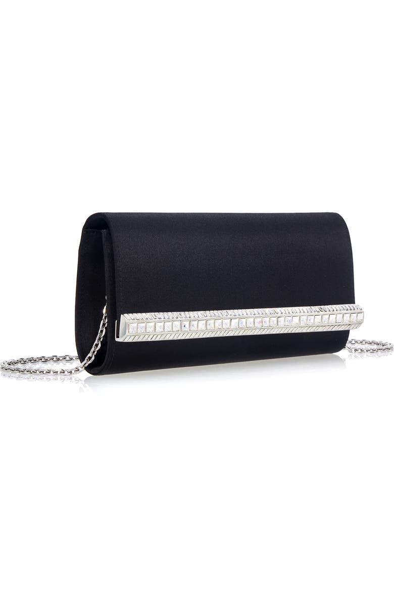 JUDITH LEIBER COUTURE Perry Crystal Bar Satin Clutch, Alternate, color,
