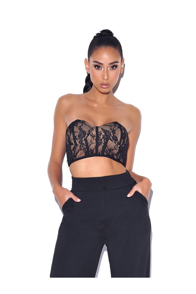 New Romance Bralette Lace Corset top, Alternate, color, Black