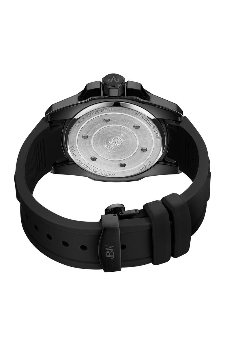 JBW Men's Delmare Diamond Silicone Strap Watch, 50mm - 0.04 ctw, Alternate, color, 