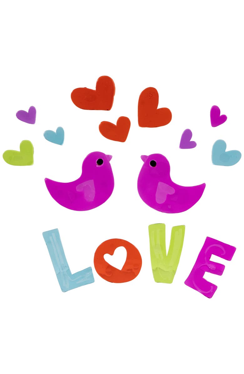 Northlight Set of 5 Double Sided Valentine's Day Gel Window Clings, Alternate, color, Red