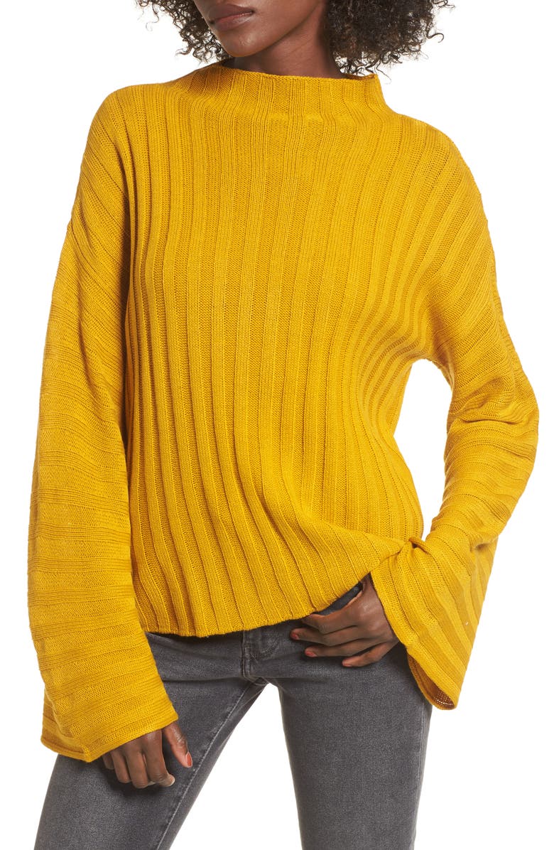 BP. Wide Rib Mock Neck Sweater, Main, color, 