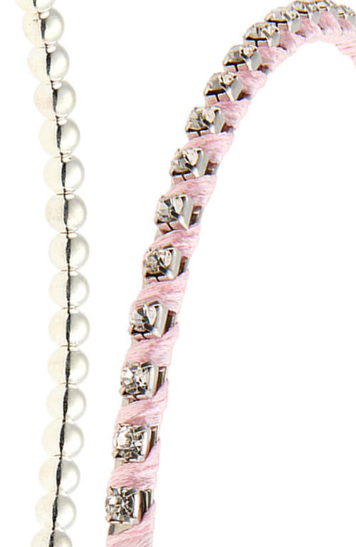 Capelli New York Kids' Assorted 3-piece Faux Pearl Bow Headband Set In Pink