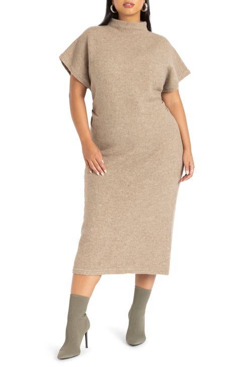 Plus size midi sweater dress best sale