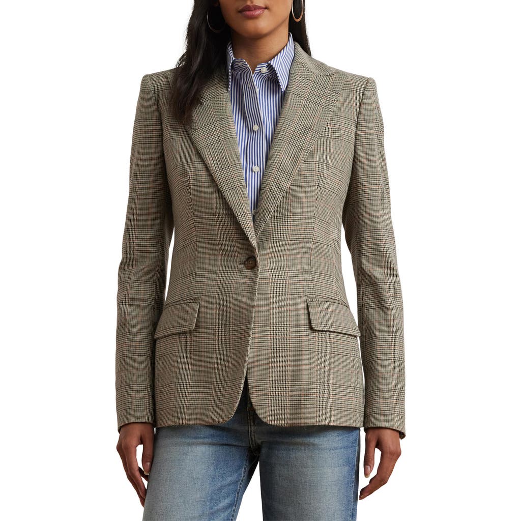 RALPH LAUREN LAUREN RALPH LAUREN GLEN PLAID TWILL BLAZER