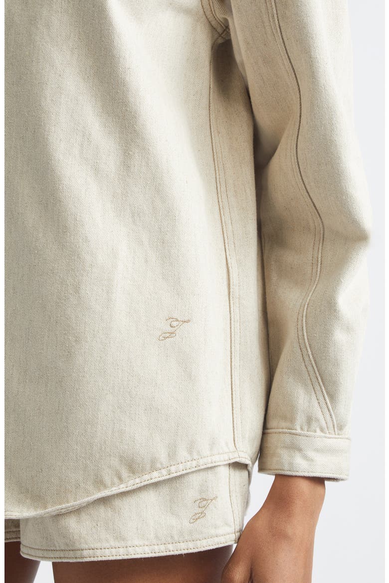 La Chemise Amelo de-Nîmes Denim Snap-Up Shirt, Alternate, color, LIGHT BEIGE