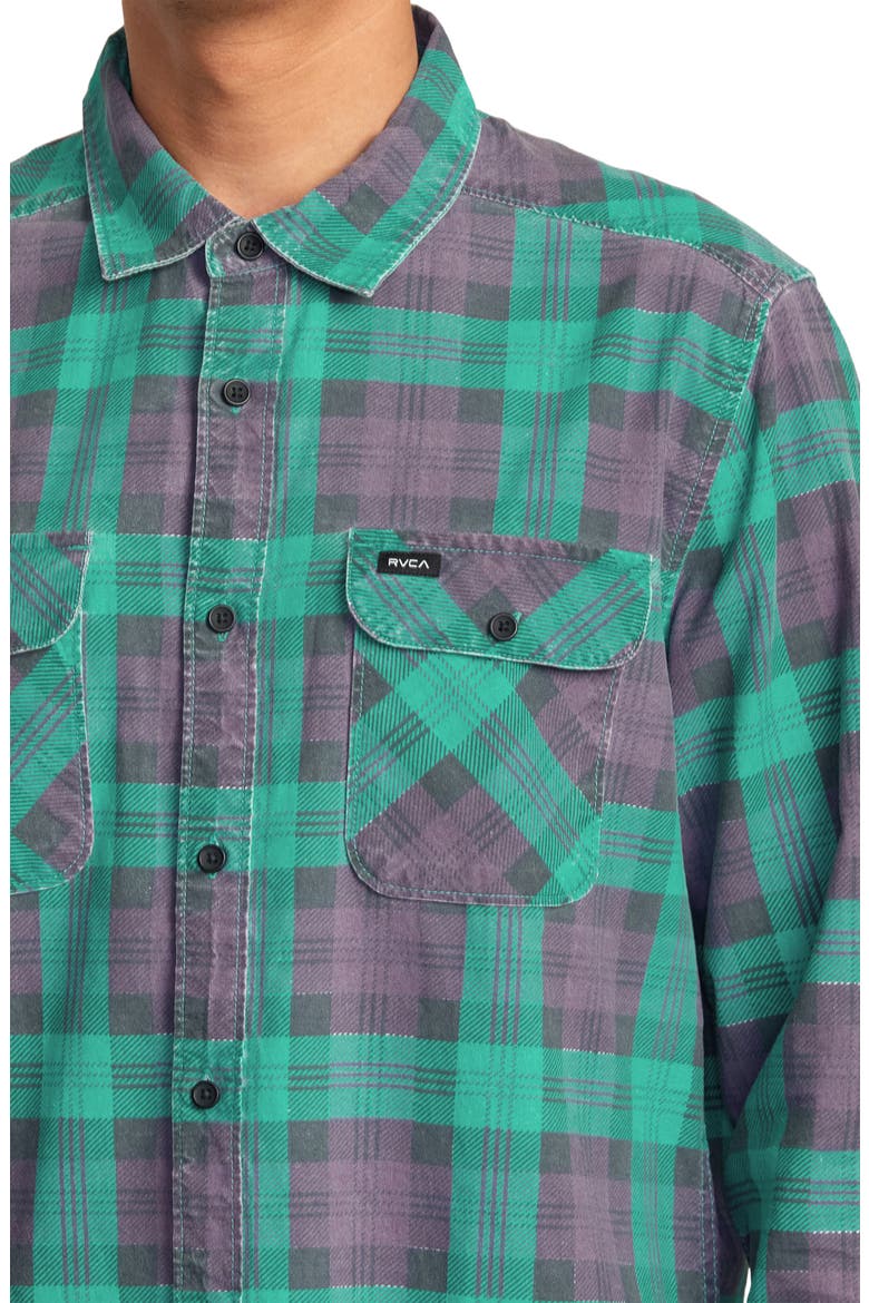 Panhandle Plaid Long Sleeve Button-Up Shirt, Alternate, color, PURPS