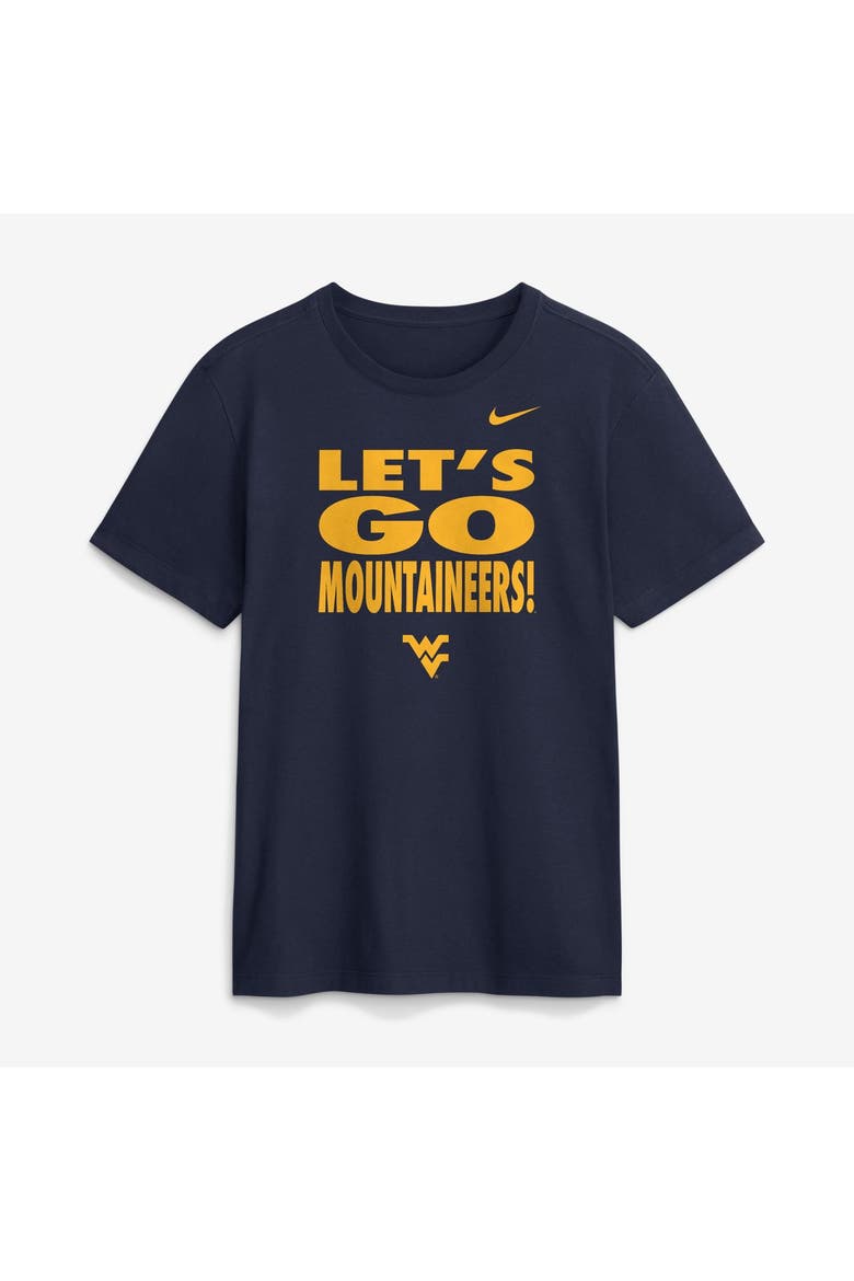Men's Nike Navy West Virginia Mountaineers 2026 Sideline Dri-FIT Slogan T-Shirt, Main, color, Navy
