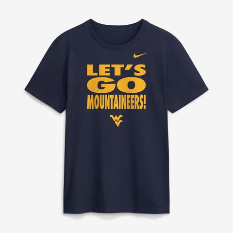 Men's Nike Navy West Virginia Mountaineers 2026 Sideline Dri-FIT Slogan T-Shirt