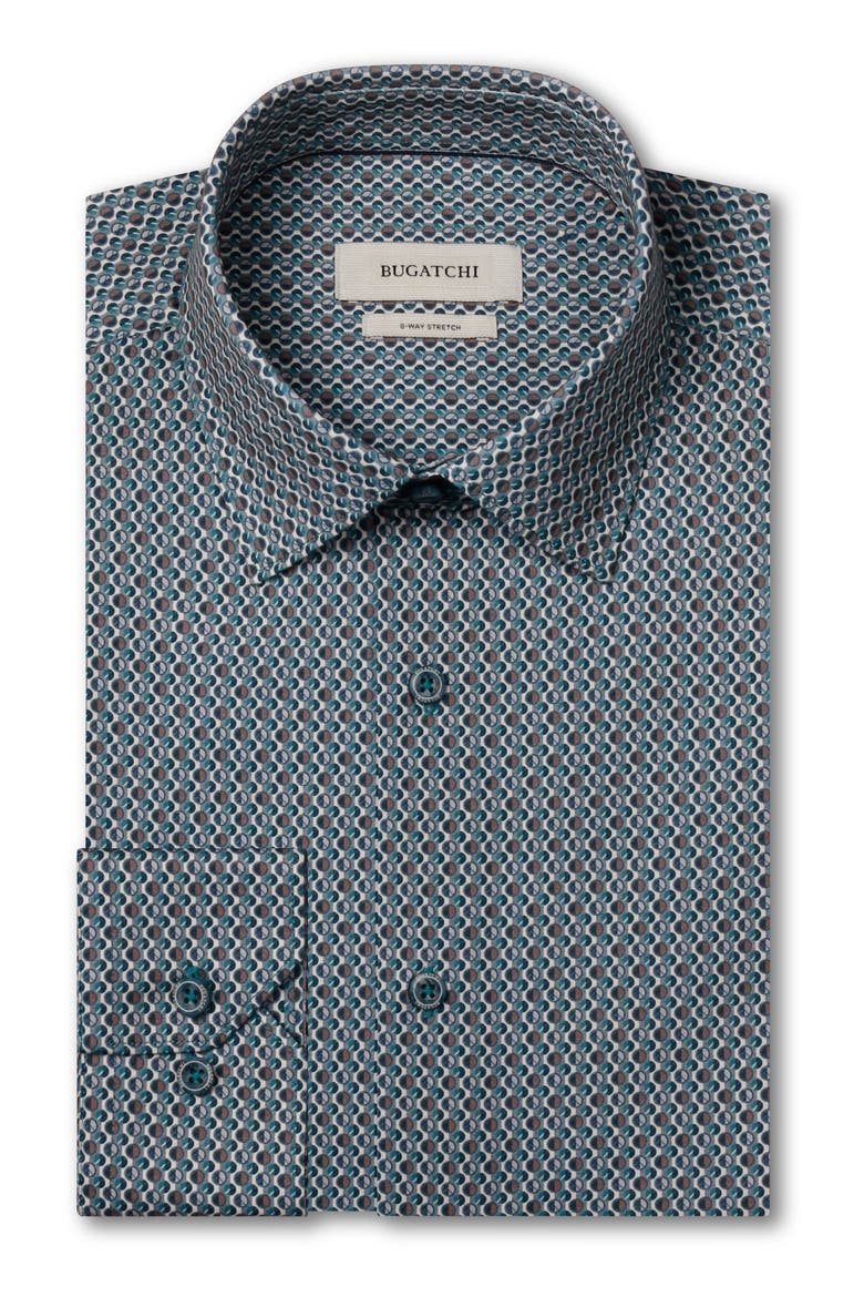 James OoohCotton® Geo Print Button-Up Shirt, Alternate, color, PEACOCK