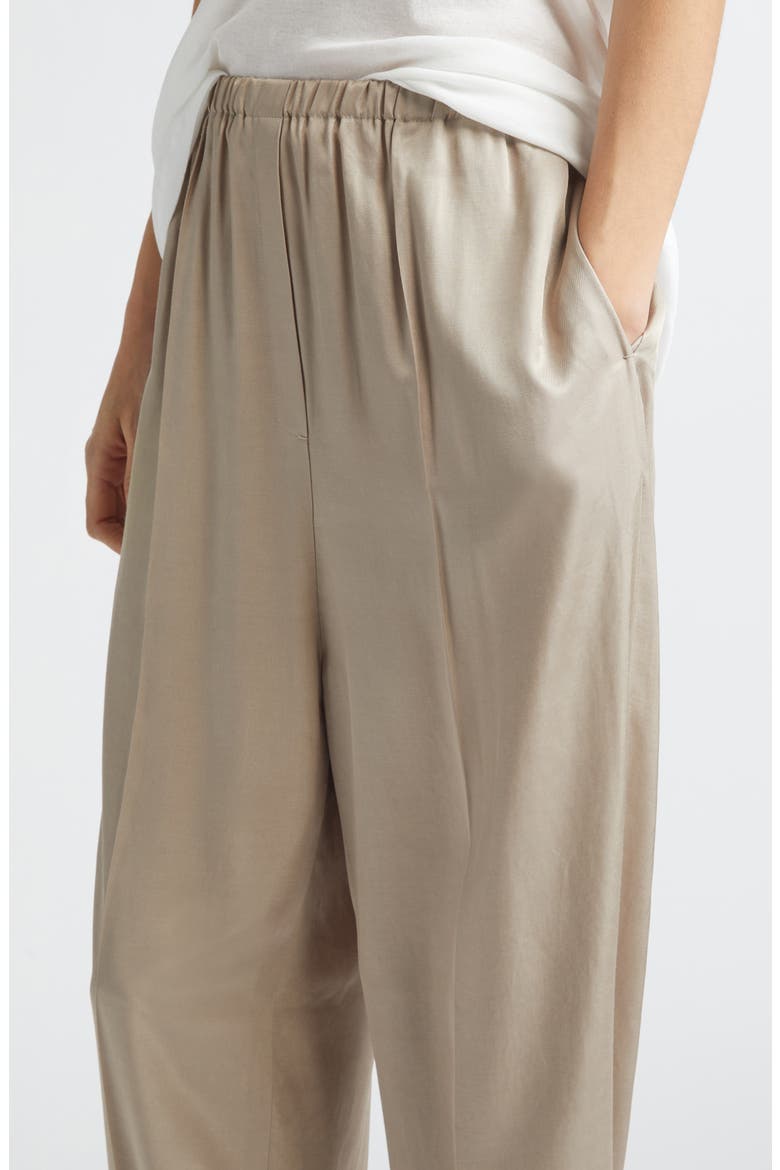 Anne Satin Cocoon Trousers, Alternate, color, BEIGE