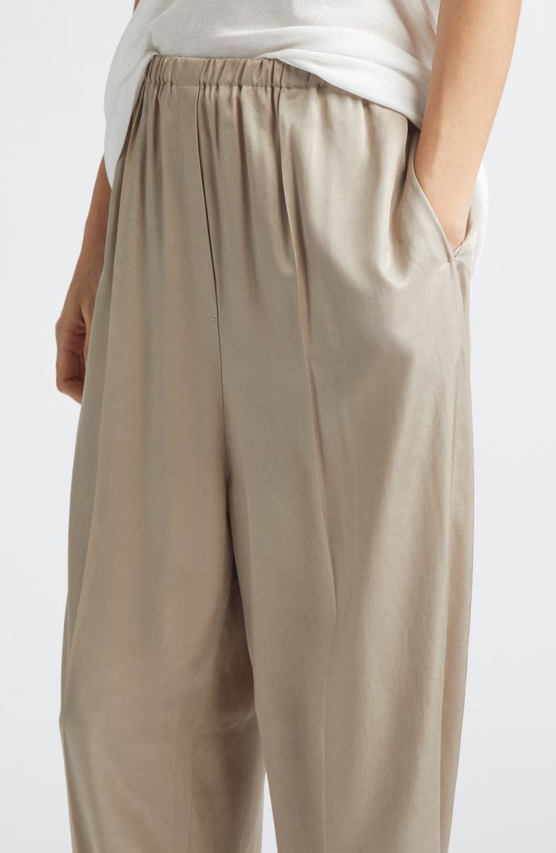 GIA STUDIOS Anne Satin Cocoon Trousers, Alternate, color, Beige
