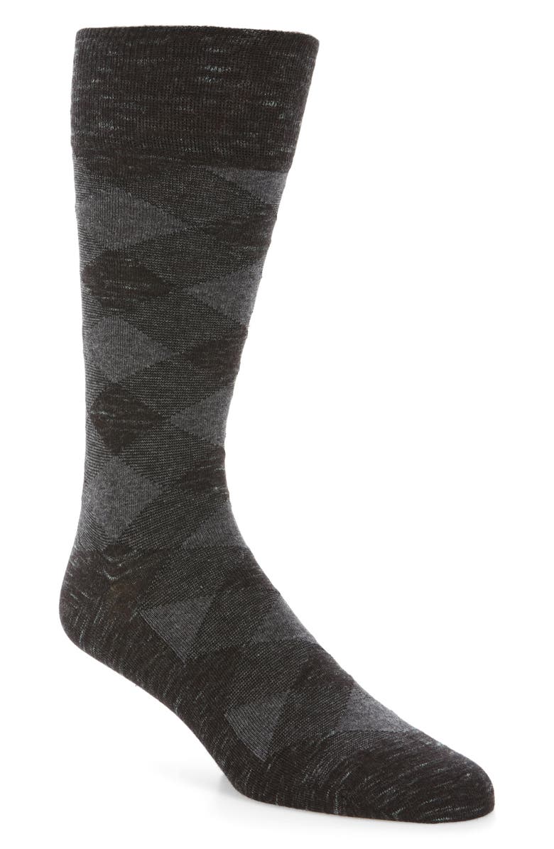 Cole Haan Twist Plaid Socks, Main, color, Black