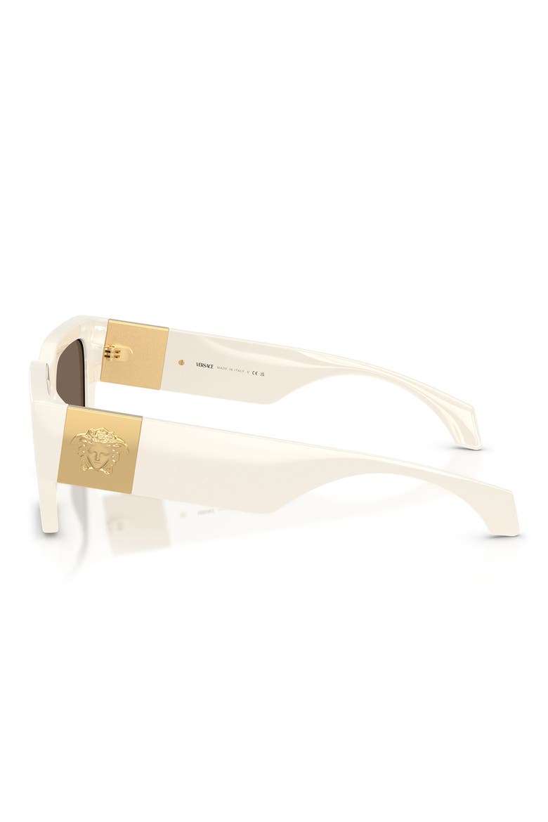 53mm Square Sunglasses, Alternate, color, WHITE / BROWN
