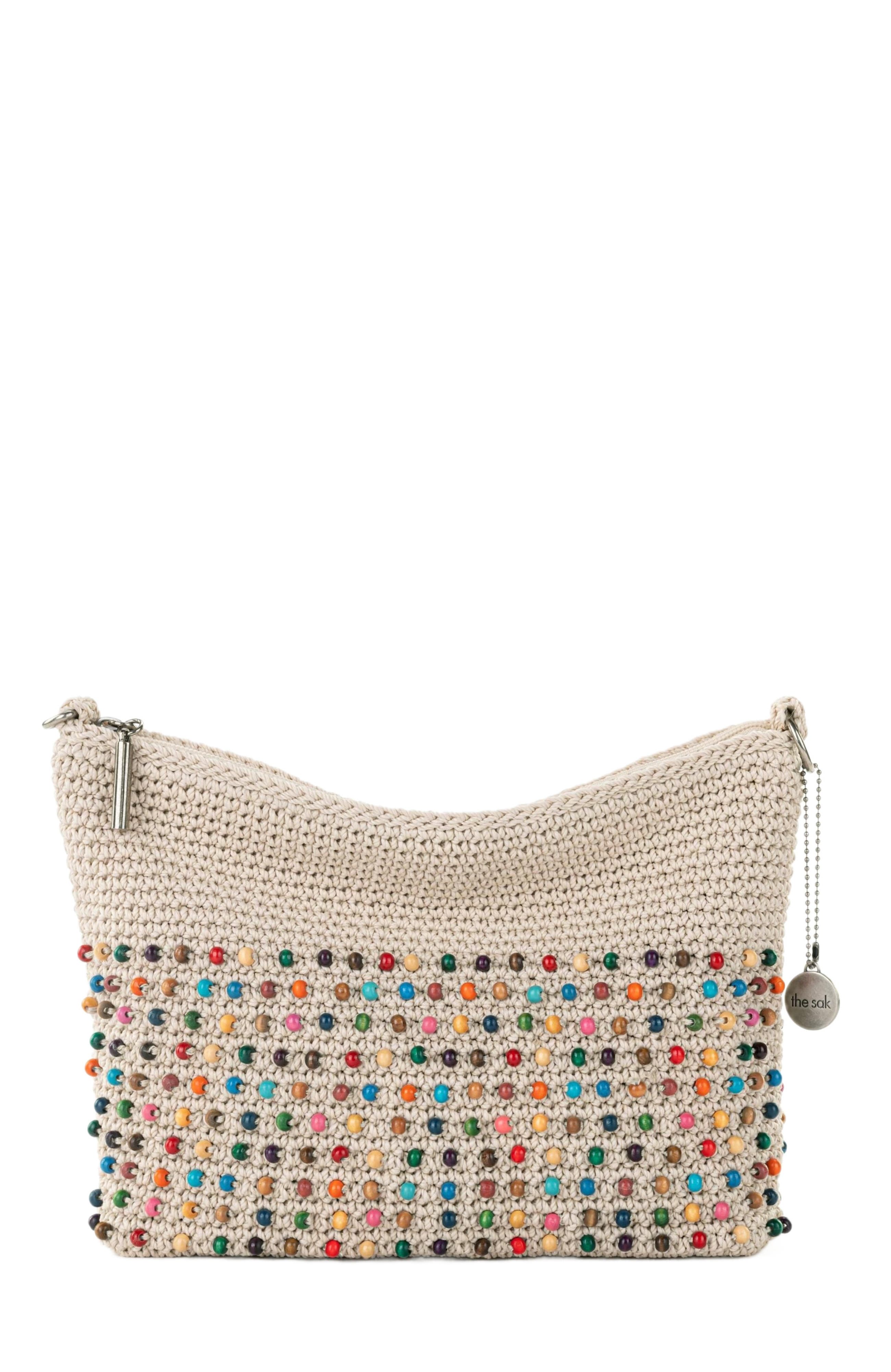 Lumi Covertible Crossbody Hand Crochet Bag, Alternate, color, Ecru Multi Beads