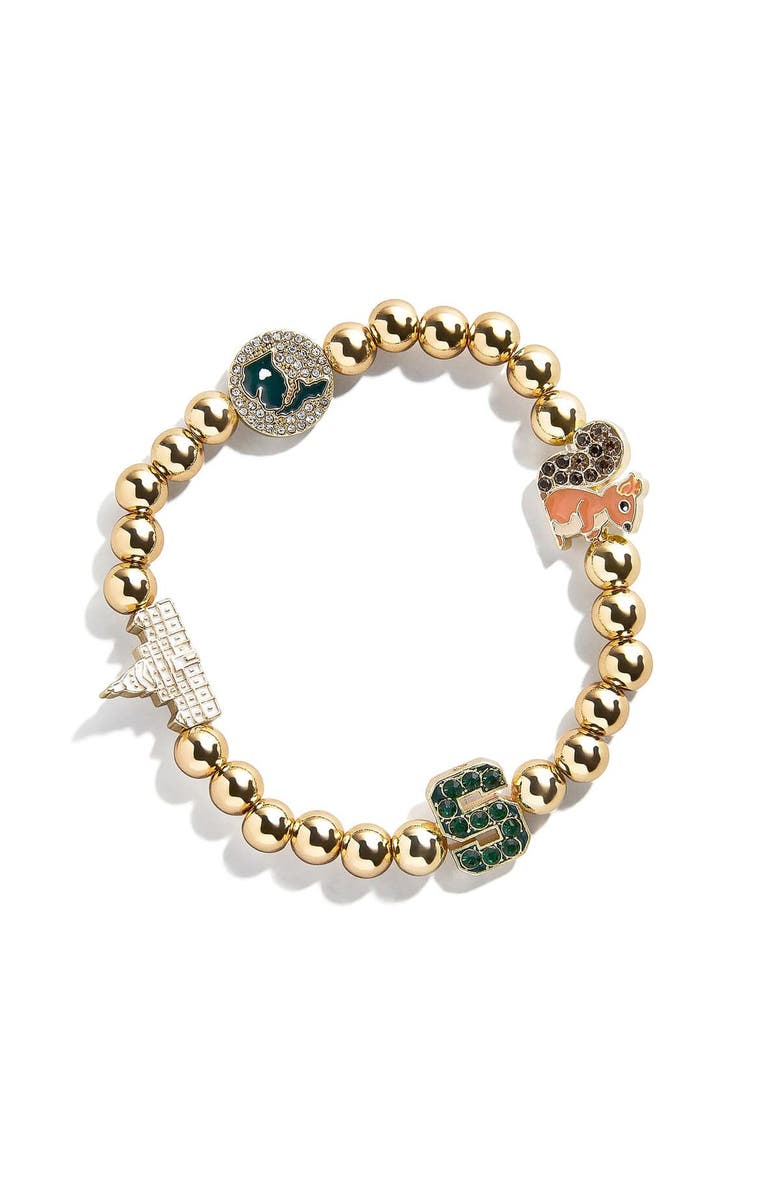 BaubleBar Michigan State Spartans Mixed Icon Pisa Bracelet, Main, color, Gold
