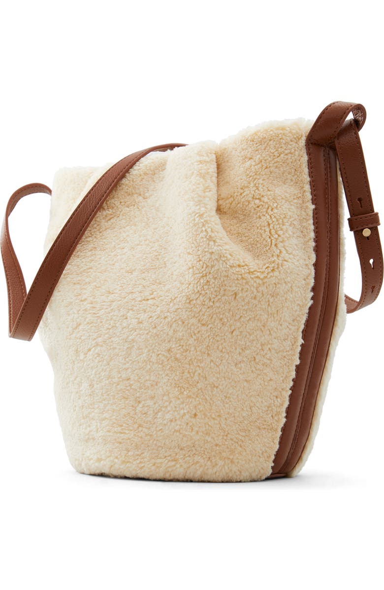 Who What Wear Amelia Faux Shearling Bucket Bag, Alternate, color,