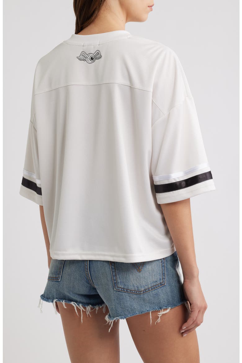 Cropped Mesh Football Jersey, Alternate, color, GARDENIA