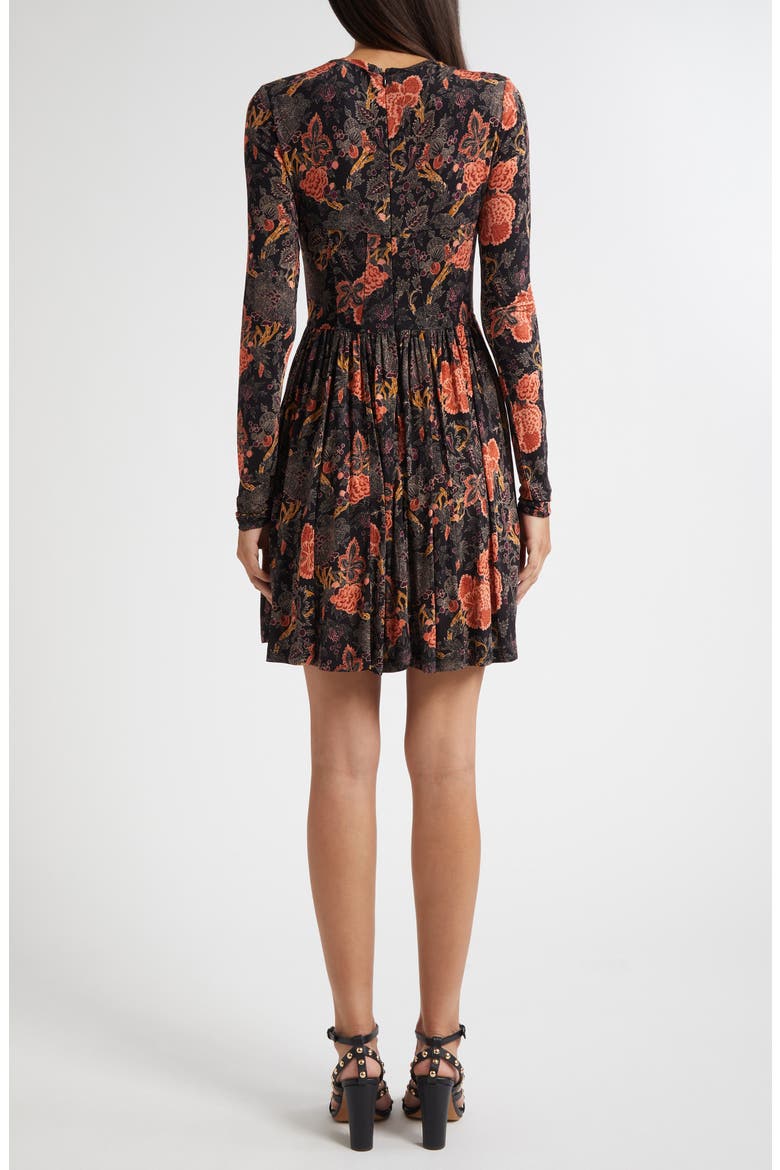 Bendetta Floral Print Long Sleeve Minidress, Alternate, color, NIGHT LILY