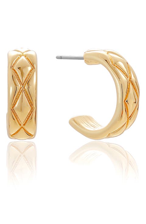 Quilted Hoop Earrings