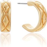 Ettika Quilted Hoop Earrings