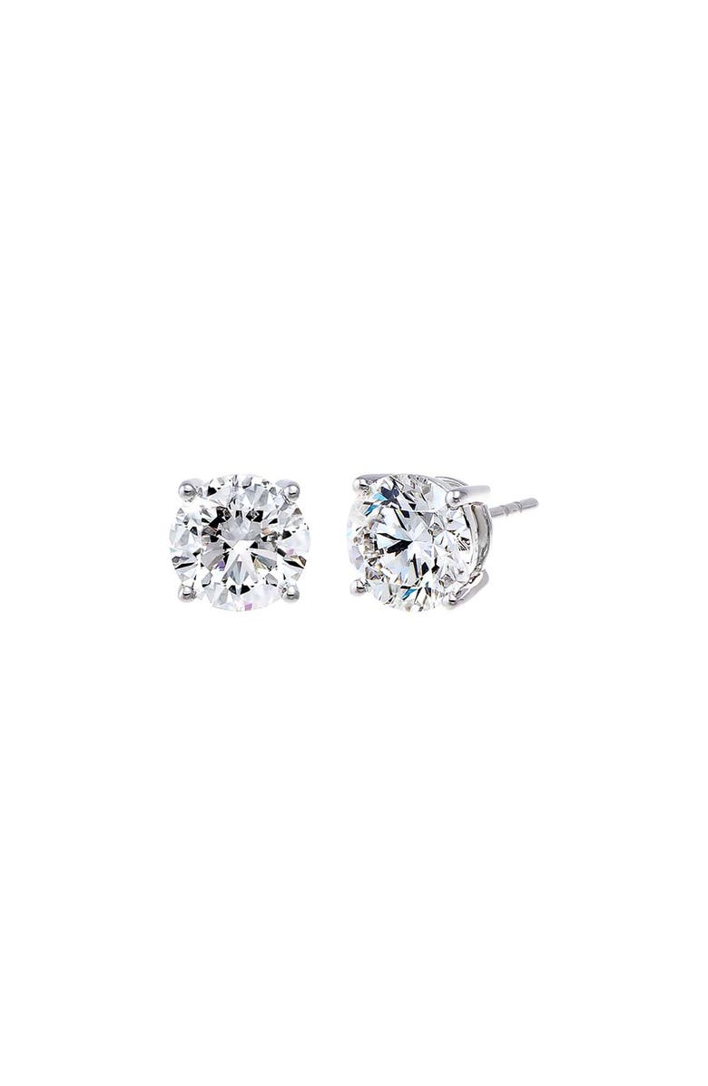 BY ADINA EDEN 4 Carat Lab Grown Diamond Solitaire Four Prong Stud Earring 14K, Main, color, 14K White Gold