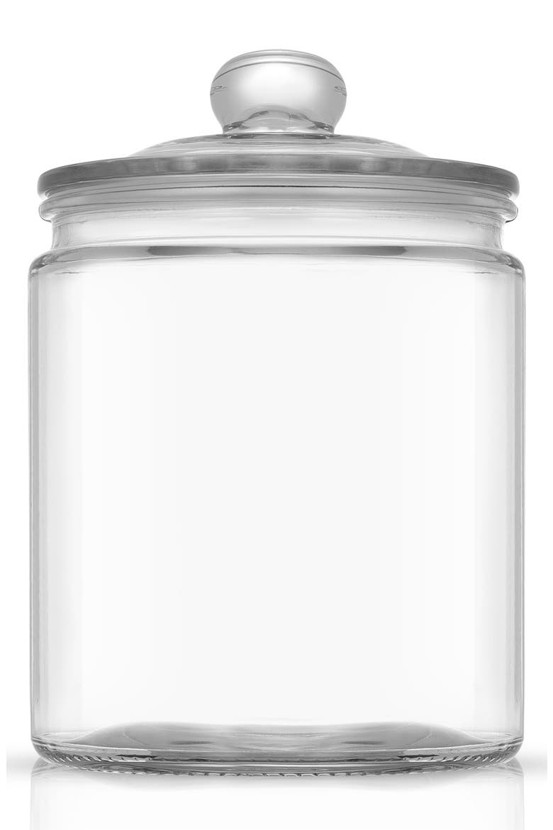 Round Glass Cookie Jar, Main, color, CLEAR