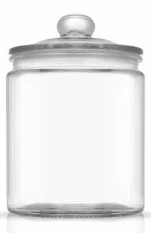 JoyJolt Round Glass Cookie Jar