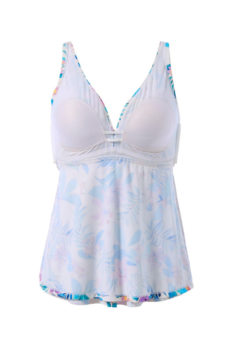 Swimsuits for All V-Neck Twist Tankini Top, Alternate, color, White Neon