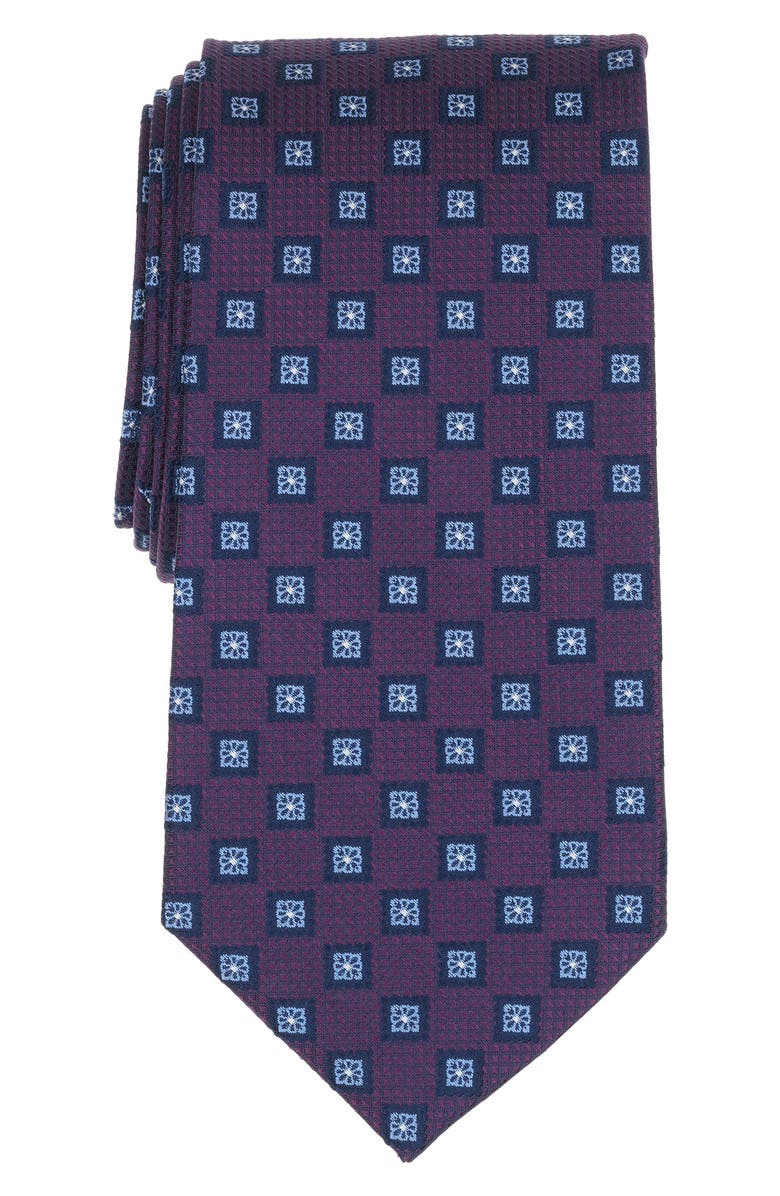 Brooks Brothers Stamp Geo Silk Blend Tie, Main, color, Purple