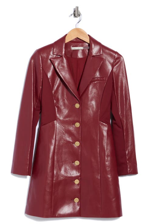 Michelle Long Sleeve Faux Leather Mini Blazer Dress