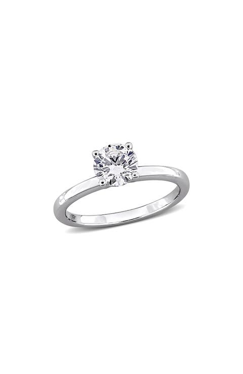10K White Gold Lab Grown Diamond Solitaire Ring