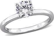 Created Forever 10K White Gold Lab Grown Diamond Solitaire Ring