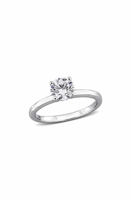 Created Forever 10K White Gold Lab Grown Diamond Solitaire Ring