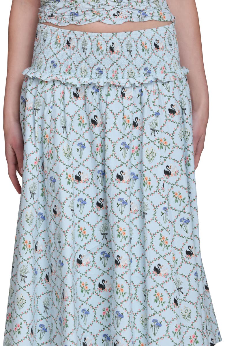 Avec Les Filles Smocked Circle Skirt, Alternate, color, Blue Swan