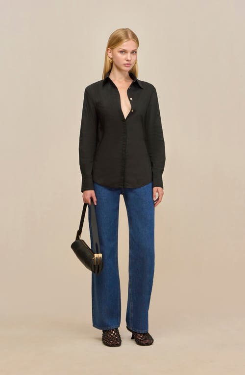 Cult Gaia Emelyn Poplin Button-up Shirt In Black