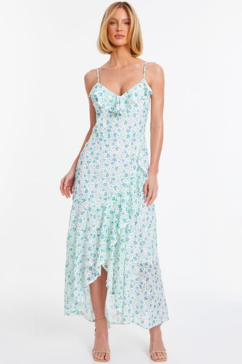 Chiffon Jacquard Strappy Maxi Dress