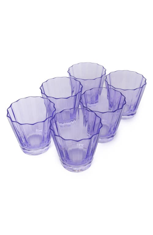 Estelle Colored Glass Sunday Set of 6 Lowball Glasses in Lavender 