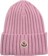 Moncler Logo Patch Rib Wool Beanie