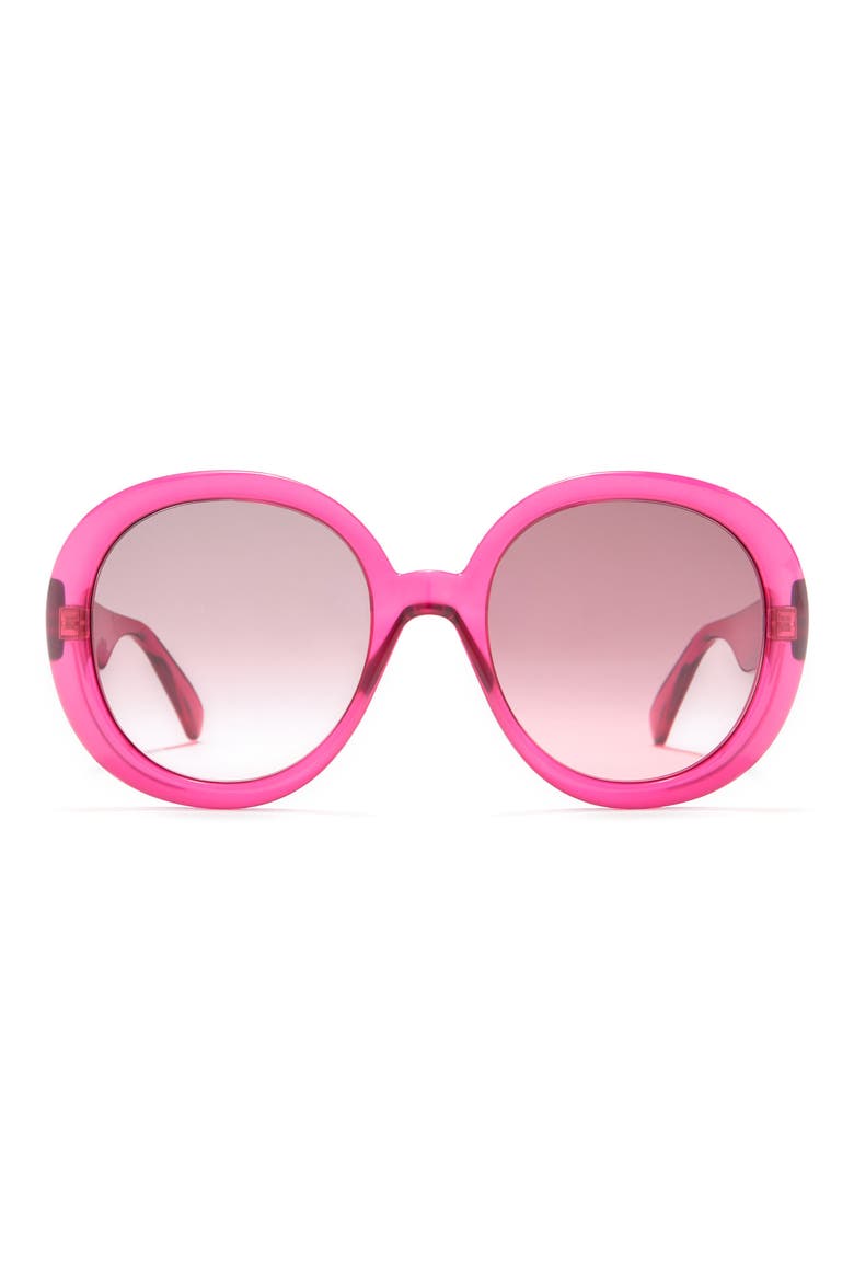 52mm Round Sunglasses, Main, color, PINK